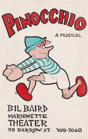 (THEATER / EPHEMERA.) Group of six Bil Baird Marionette Theater posters.